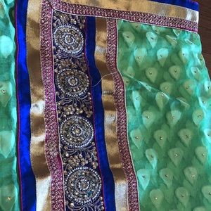 Net saree full border wrk *new never wear*.